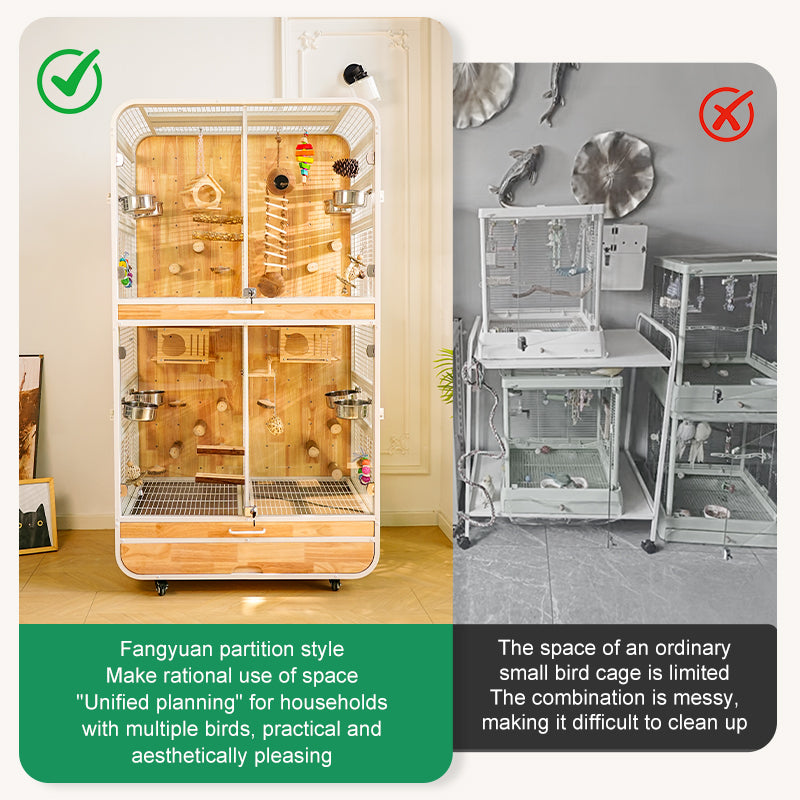Free shipping | Large Parrot Cage Multi-Tier Breeding Aviary | Luxury Bird Villa for Cockatiel, Monk Parakeet, Sun Conure