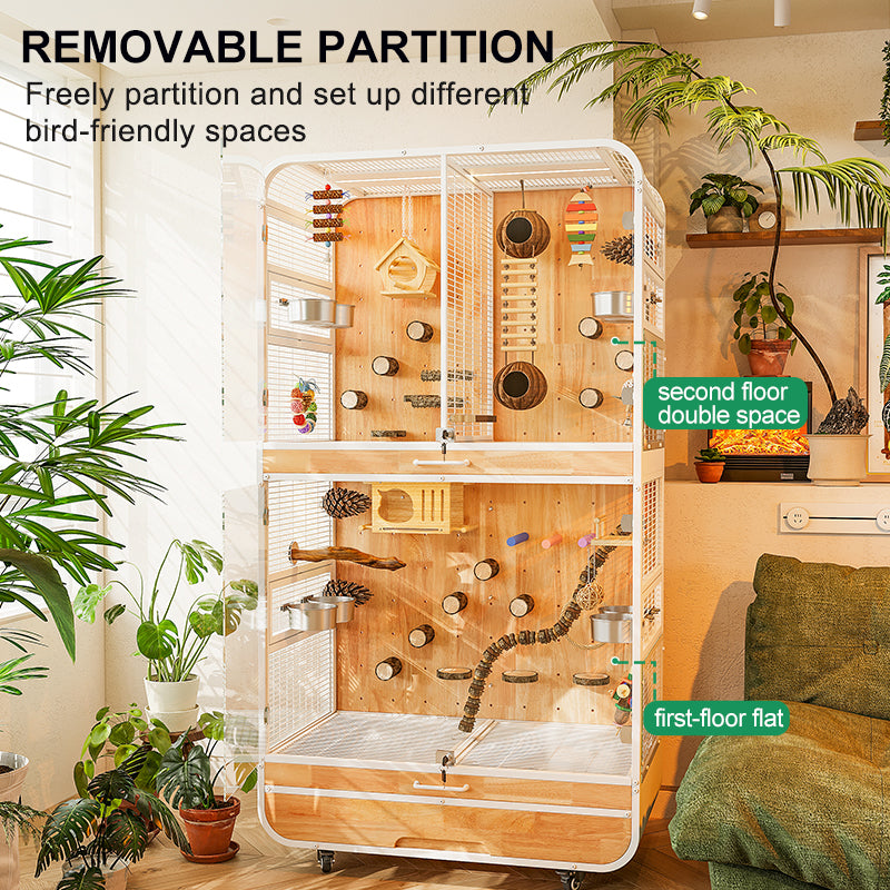 Free shipping | Large Parrot Cage Multi-Tier Breeding Aviary | Luxury Bird Villa for Cockatiel, Monk Parakeet, Sun Conure