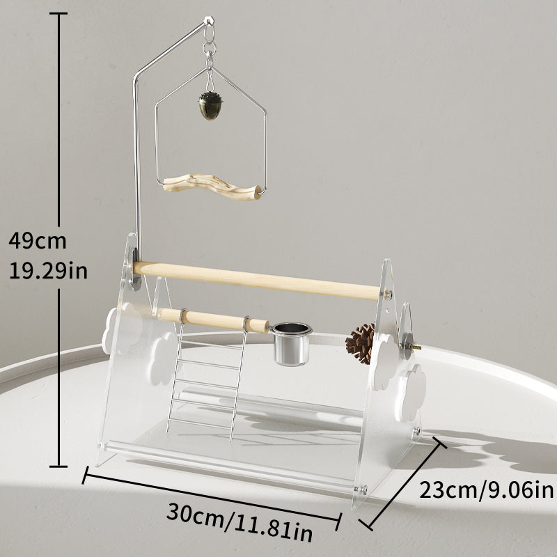 MiaoZan Dopamine Bird Standing Platform-Desktop Potty Training Perch with Acrylic Base for Small Birds