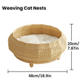 MiaoZan Woven Solid Wood Pet Bed, Semi-Enclosed Cat Dog Bed, All Seasons Universal,Cat Bed