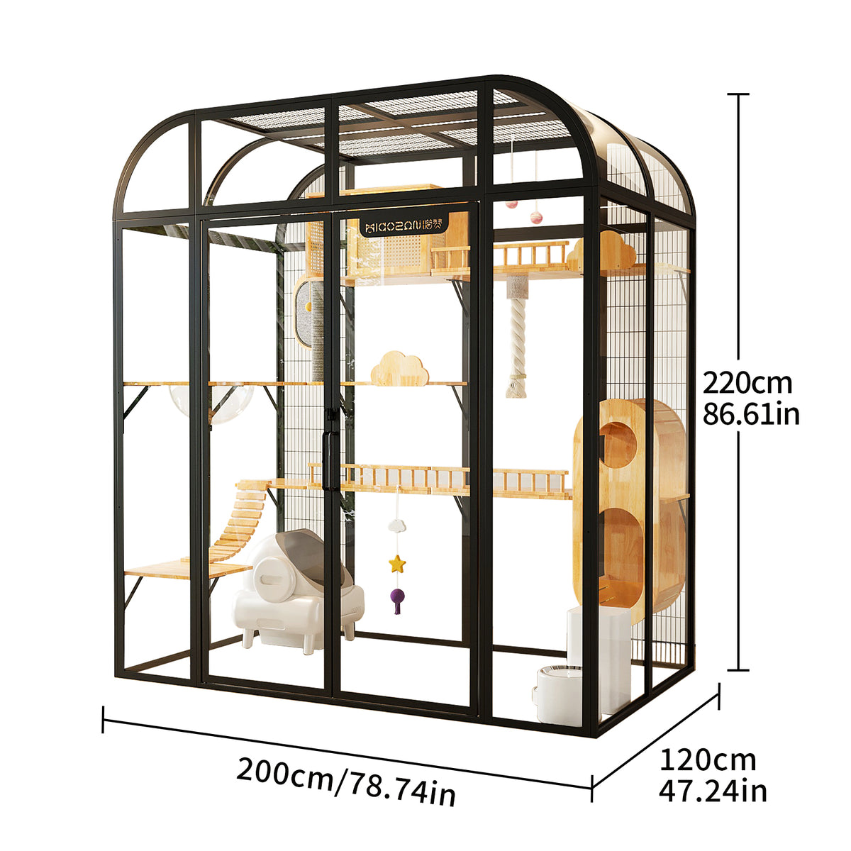 Custom Extra Large Glass Cat Villa – Luxury Indoor Cat House with Panoramic View