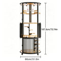 Large Cat Villa 73.7" Tall, 360° Panoramic Glass Cat Enclosure with Multi-Level Platforms, Scratching Post, Rotating Stairs—Indoor Cat Habitat for Large Cats