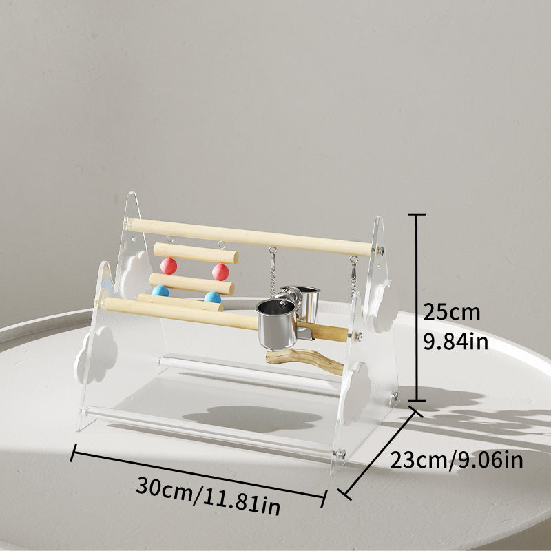 MiaoZan Dopamine Bird Standing Platform-Desktop Potty Training Perch with Acrylic Base for Small Birds
