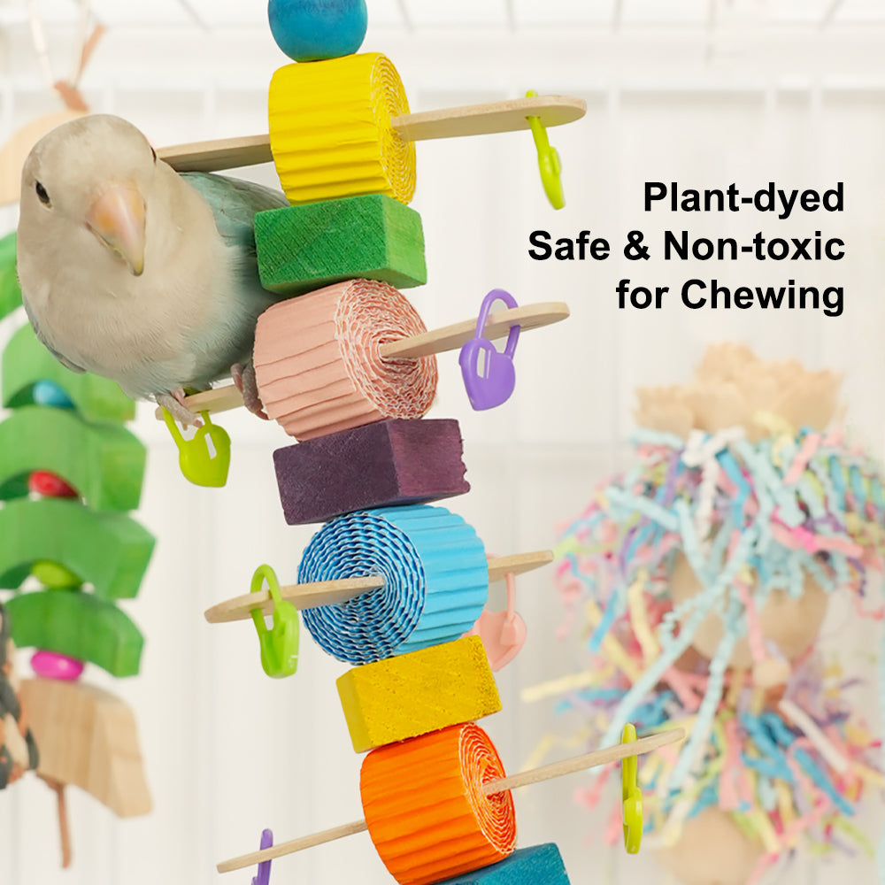 Parrot Chew Toy / Bird Toy / Hanging Bird Toy / Natural Wood / Beak Grinding / Small Parrots