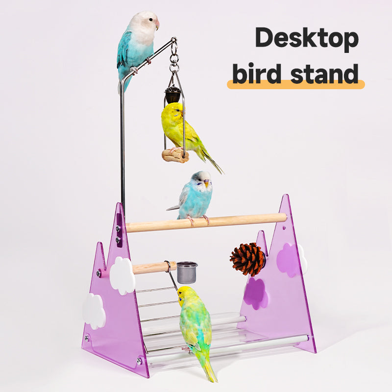 【Hot】MiaoZan Desktop Bird Potty Training Perch with Removable Tray, Easy Clean for Small Birds