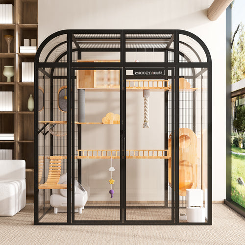 Custom Extra Large Glass Cat Villa – Luxury Indoor Cat House with Panoramic View