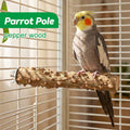 Natural Pepper Wood Bird Perch, Natural Wooden Parrot Perch with Double-Sided Locking Bolts, Bird Cage Stand for Budgies, Cockatiels, Conures & Parrots