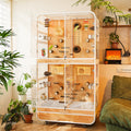 Free shipping | Large Parrot Cage Multi-Tier Breeding Aviary | Luxury Bird Villa for Cockatiel, Monk Parakeet, Sun Conure