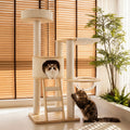 OFW03 Modern Multi-Level Cat Tree with Cozy Cat House, Hammock & Scratching Posts