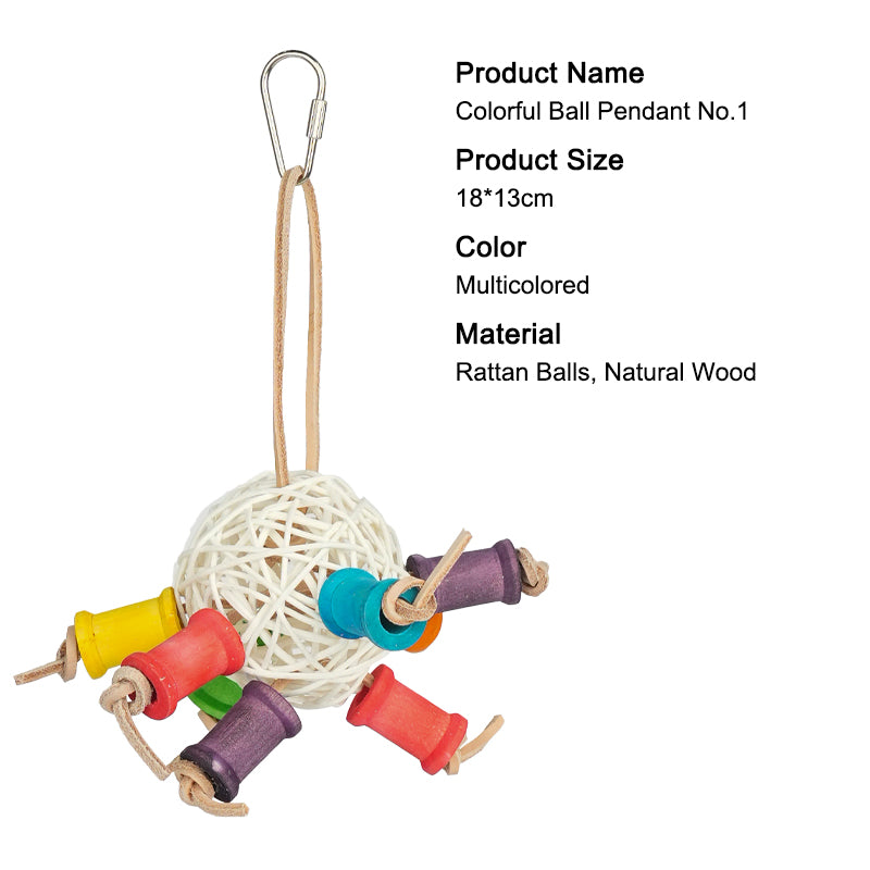 Parrot Chew Toy / Bird Toy / Hanging Bird Toy / Natural Wood / Beak Grinding / Small Parrots