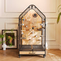Free shipping | TAJIA Panoramic Large Bird Cage for Parrots | Heavy-Duty Iron Aviary with Stand & Play Top, Spacious Cabinet Design for Conures, African Greys & Macaws