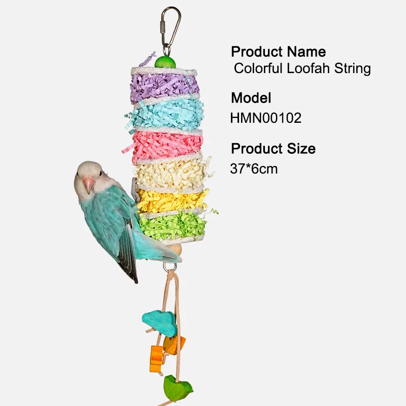 Parrot Chew Toy / Bird Toy / Hanging Bird Toy / Natural Wood / Beak Grinding / Small Parrots