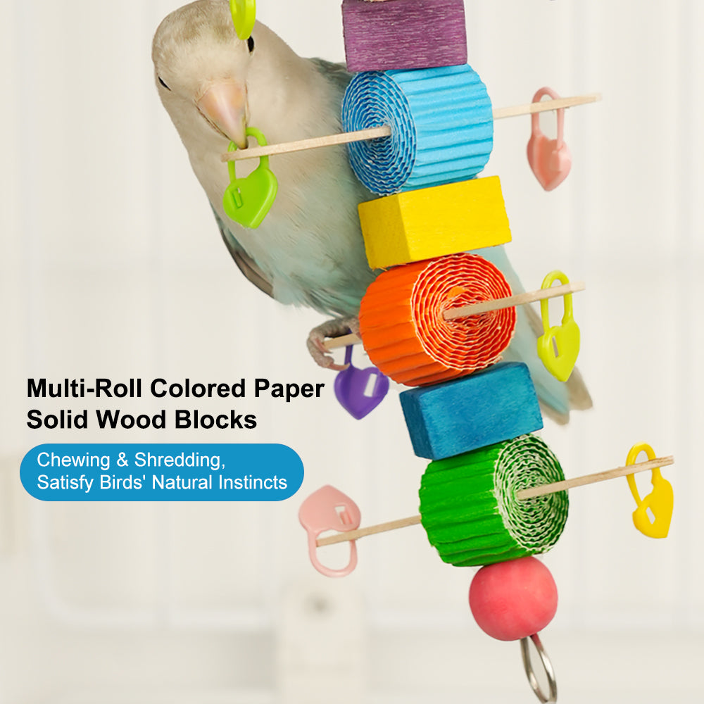 Parrot Chew Toy / Bird Toy / Hanging Bird Toy / Natural Wood / Beak Grinding / Small Parrots