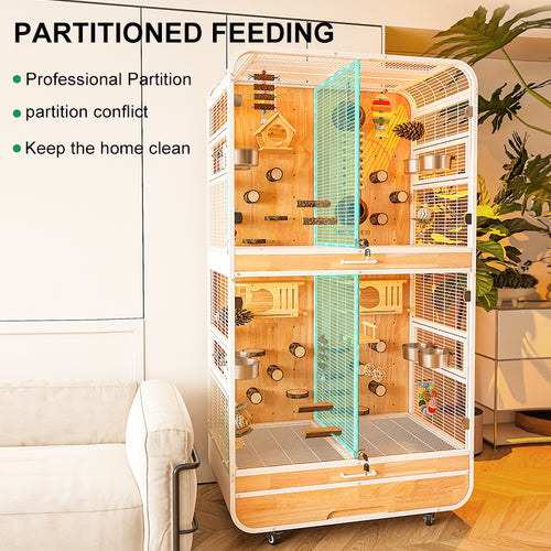 Free shipping | Large Parrot Cage Multi-Tier Breeding Aviary | Luxury Bird Villa for Cockatiel, Monk Parakeet, Sun Conure