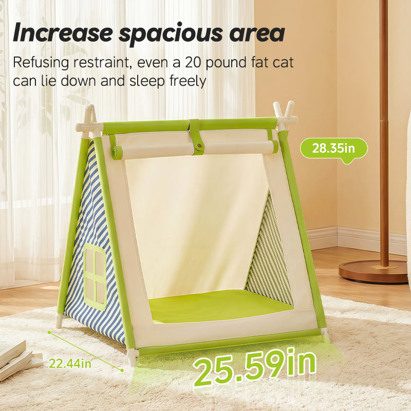 MiaoZan Foldable Pet Tent House for Cats & Dogs, Portable Washable All-Seasons Semi-Enclosed Space-Saving