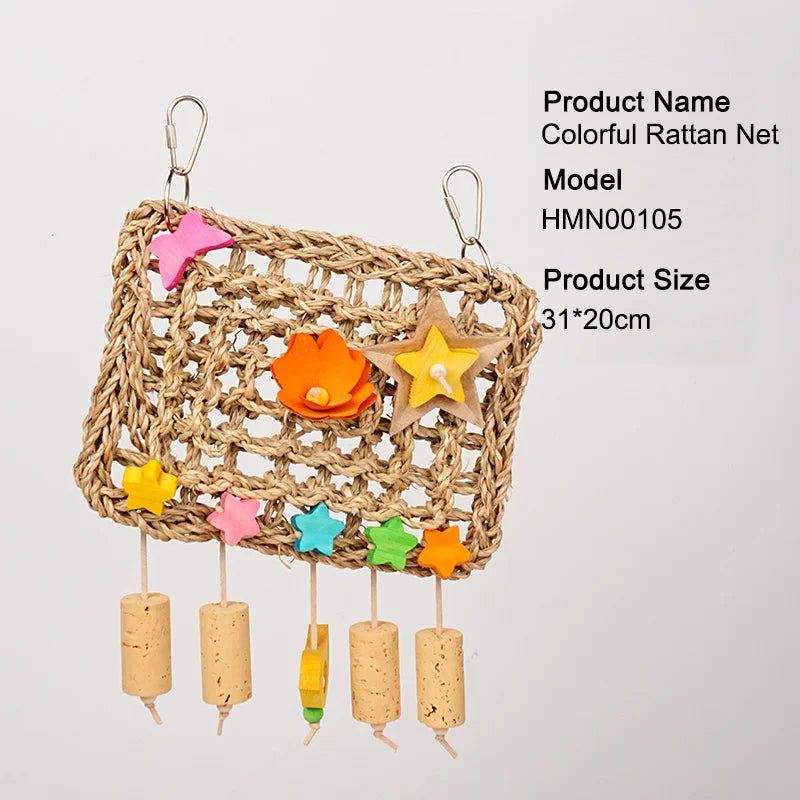 Parrot Chew Toy / Bird Toy / Hanging Bird Toy / Natural Wood / Beak Grinding / Small Parrots