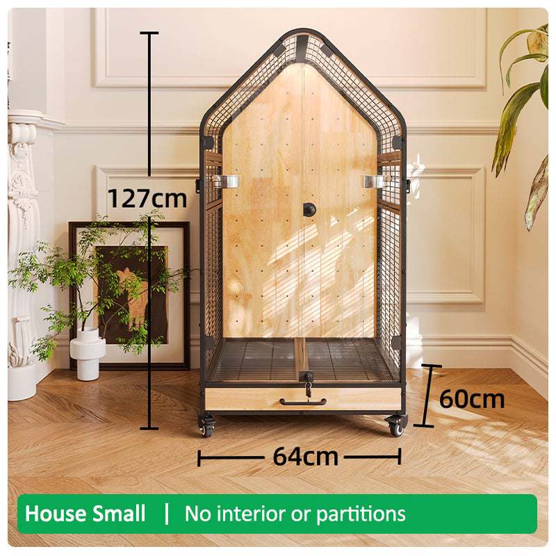 Large Luxury Bird Cage for Parrots – Spacious Metal Aviary with Panoramic View for Cockatiels, Quaker Parrots & African Greys