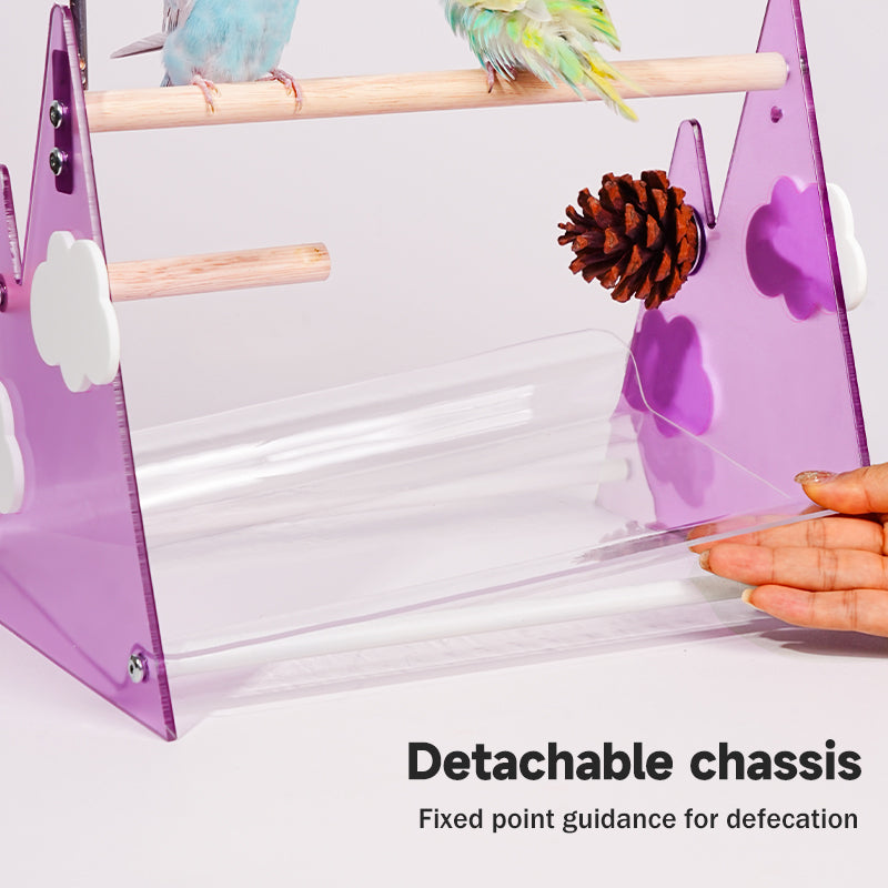 【Hot】MiaoZan Desktop Bird Potty Training Perch with Removable Tray, Easy Clean for Small Birds