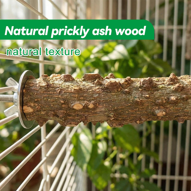 Natural Pepper Wood Bird Perch, Natural Wooden Parrot Perch with Double-Sided Locking Bolts, Bird Cage Stand for Budgies, Cockatiels, Conures & Parrots