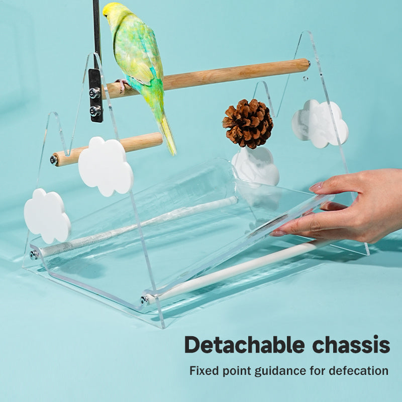 MiaoZan Dopamine Bird Standing Platform-Desktop Potty Training Perch with Acrylic Base for Small Birds