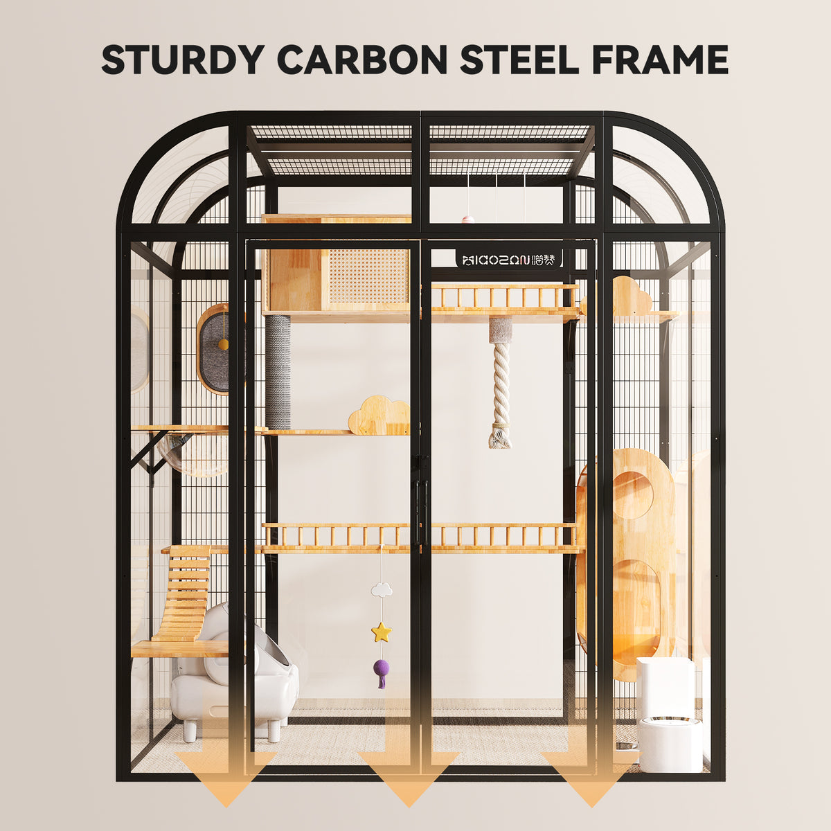 Custom Extra Large Glass Cat Villa – Luxury Indoor Cat House with Panoramic View