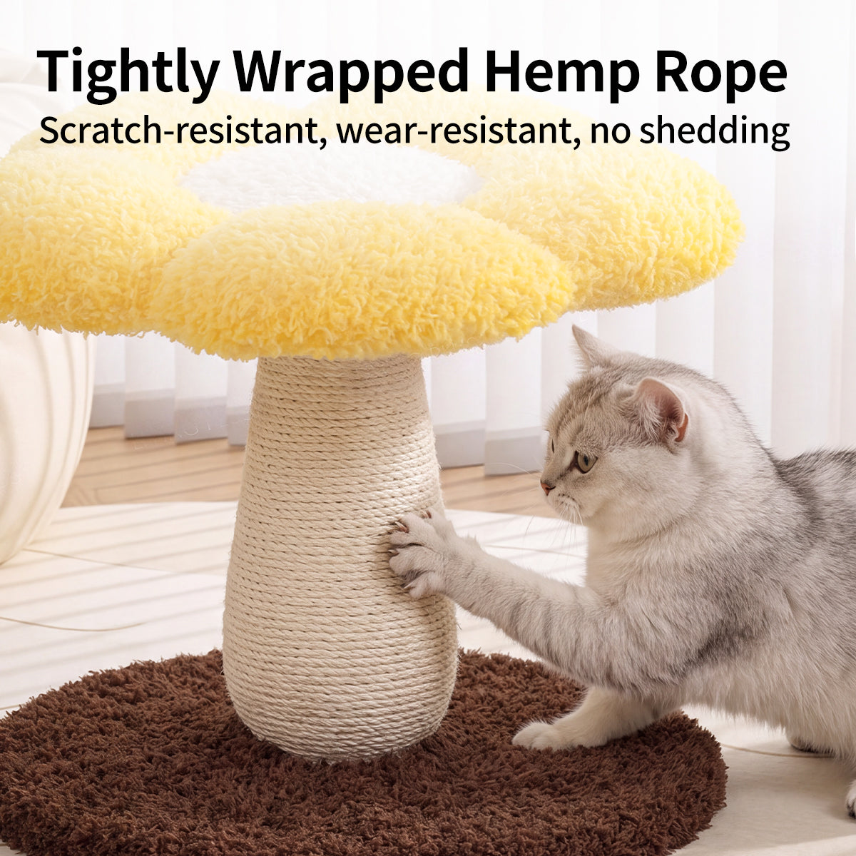 Flower-Shaped Sisal Cat Scratcher – Durable, Low-Shedding Cat Scratching Board with Cozy Plush for Indoor Cats