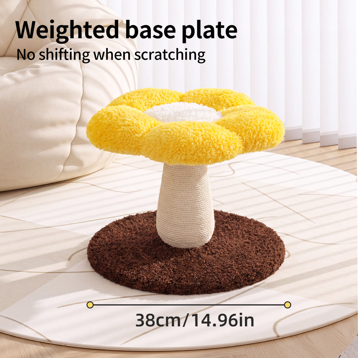 Flower-Shaped Sisal Cat Scratcher – Durable, Low-Shedding Cat Scratching Board with Cozy Plush for Indoor Cats