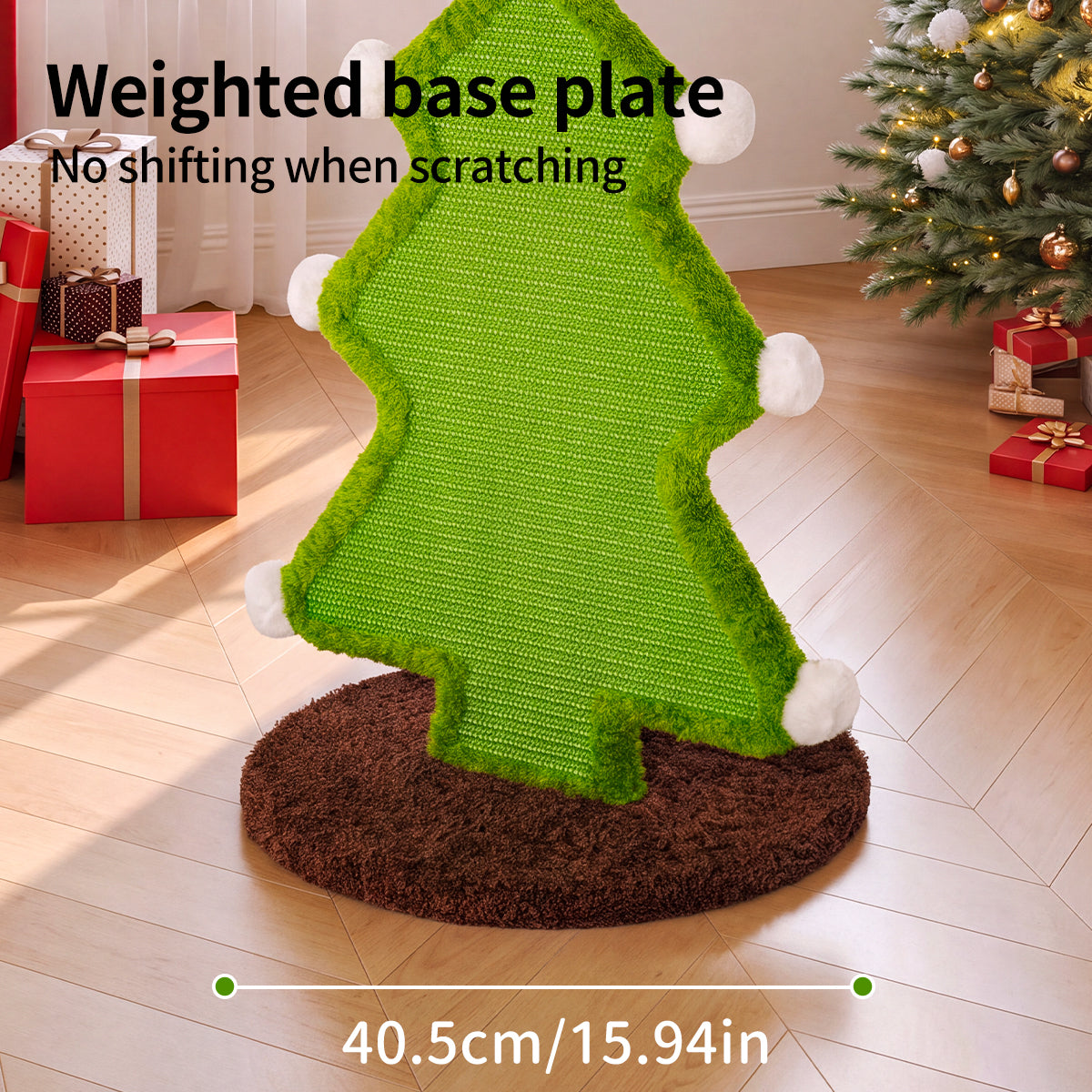 Christmas tree-Shaped Sisal Cat Scratcher – Durable, Low-Shedding Cat Scratching Board with Cozy Plush for Indoor Cats