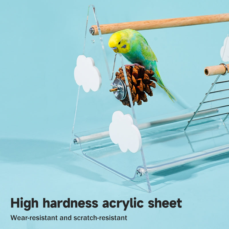 MiaoZan Dopamine Bird Standing Platform-Desktop Potty Training Perch with Acrylic Base for Small Birds