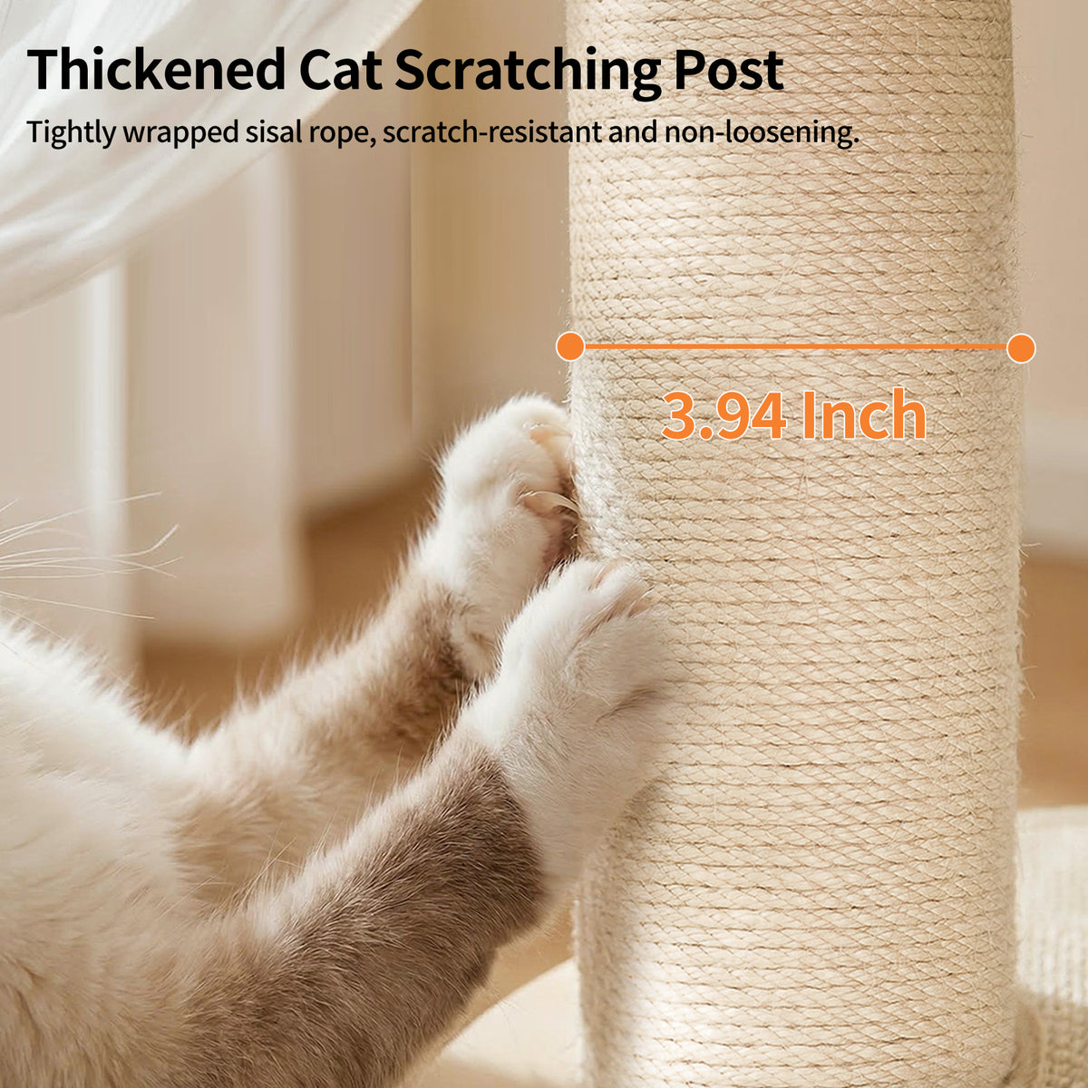 OFA03 Large Cat Tree for Indoor Cats, Multi-Level Wooden Cat Tower with Scratching Posts, Cat Condo & Cozy Cat House for Multiple Cats