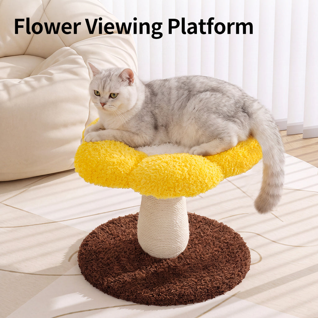 Flower-Shaped Sisal Cat Scratcher – Durable, Low-Shedding Cat Scratching Board with Cozy Plush for Indoor Cats