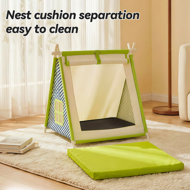 MiaoZan Foldable Pet Tent House for Cats & Dogs, Portable Washable All-Seasons Semi-Enclosed Space-Saving