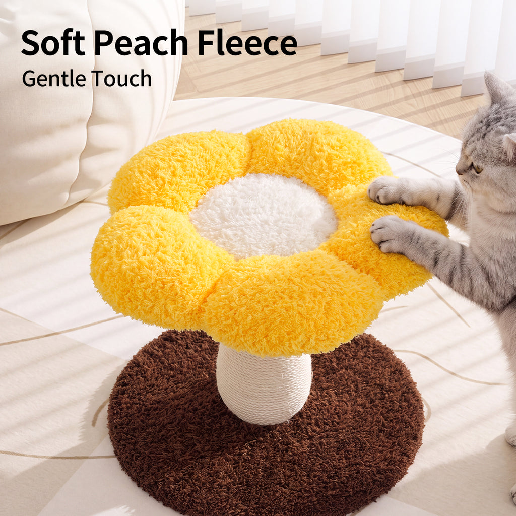 Flower-Shaped Sisal Cat Scratcher – Durable, Low-Shedding Cat Scratching Board with Cozy Plush for Indoor Cats
