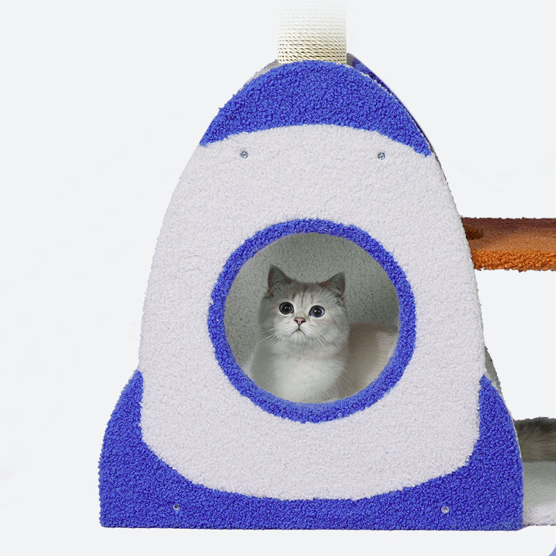 【Hot】Solid Wood Cat Tree with Cozy Perch & Sisal Posts,Multi-Level Climbing Stand for Indoor Cats