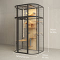 TIANMAO Luxury Panoramic Indoor Cat Villa – Large Cat Enclosure with Tempered Glass & Solid Wood