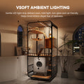 Modern Indoor Cat Condo – Space-Saving Cat Enclosure with Room for a Smart Litter Box, Balcony & Small Apartment Use