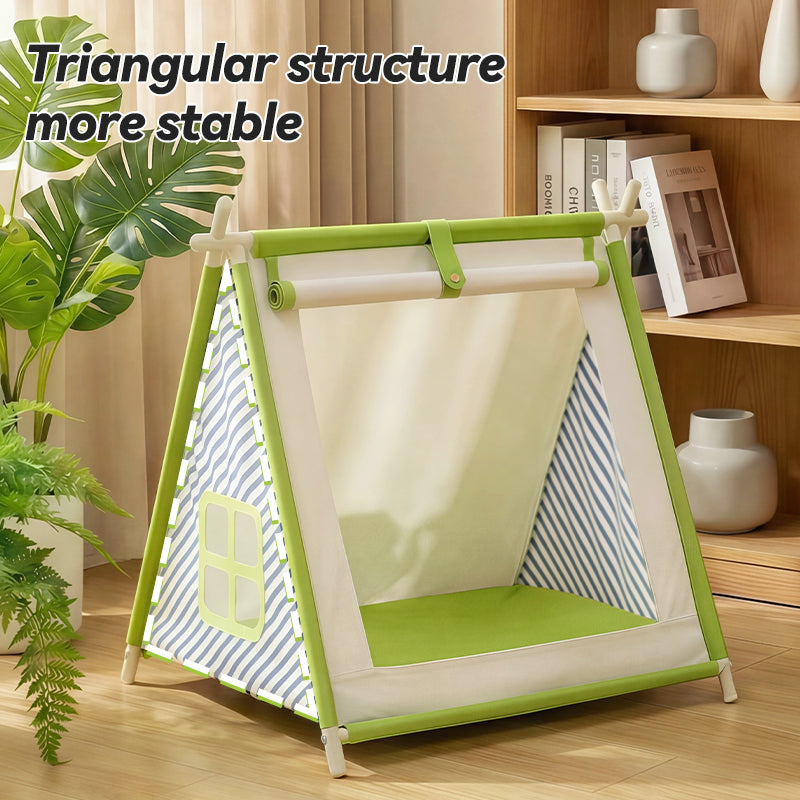 MiaoZan Foldable Pet Tent House for Cats & Dogs, Portable Washable All-Seasons Semi-Enclosed Space-Saving