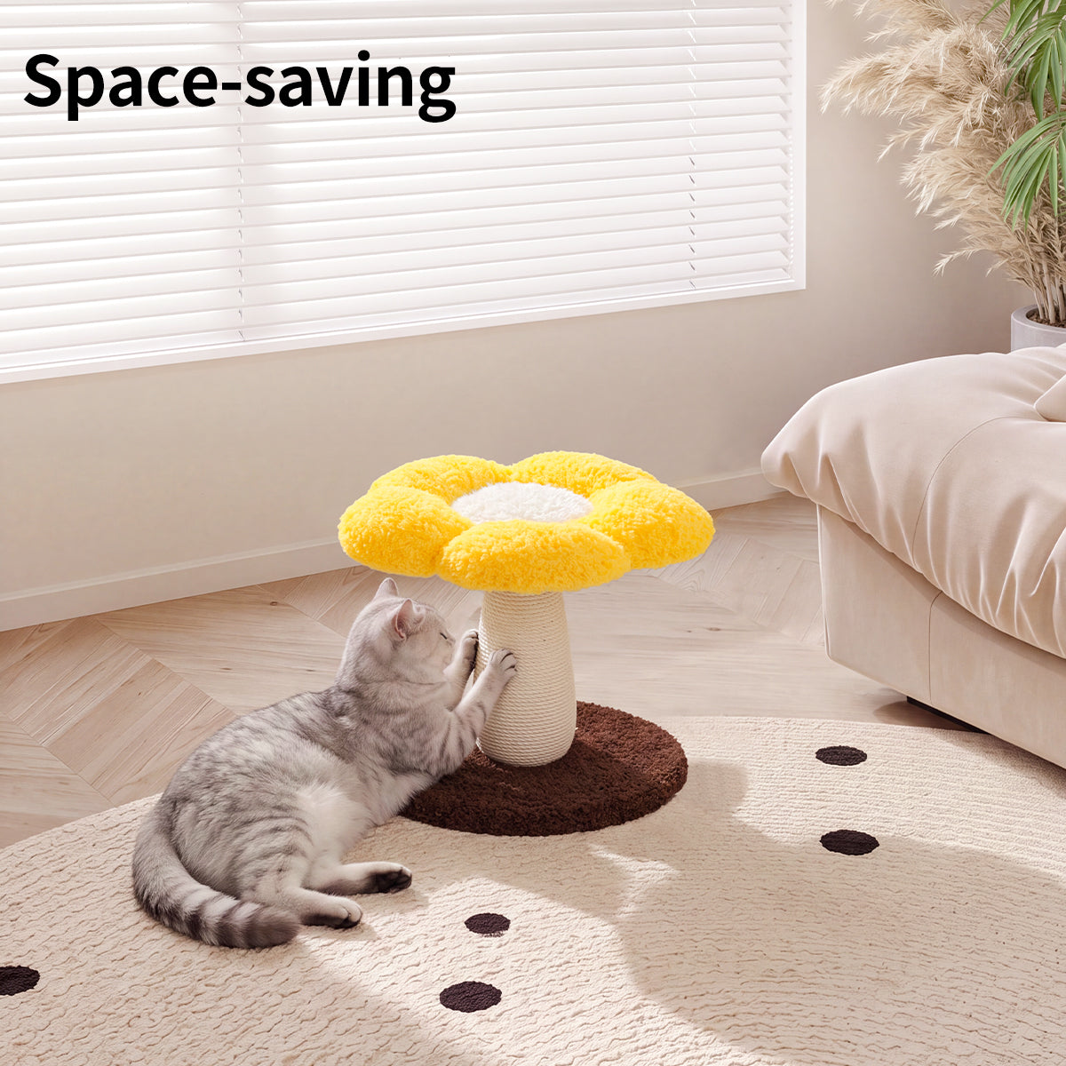 Flower-Shaped Sisal Cat Scratcher – Durable, Low-Shedding Cat Scratching Board with Cozy Plush for Indoor Cats