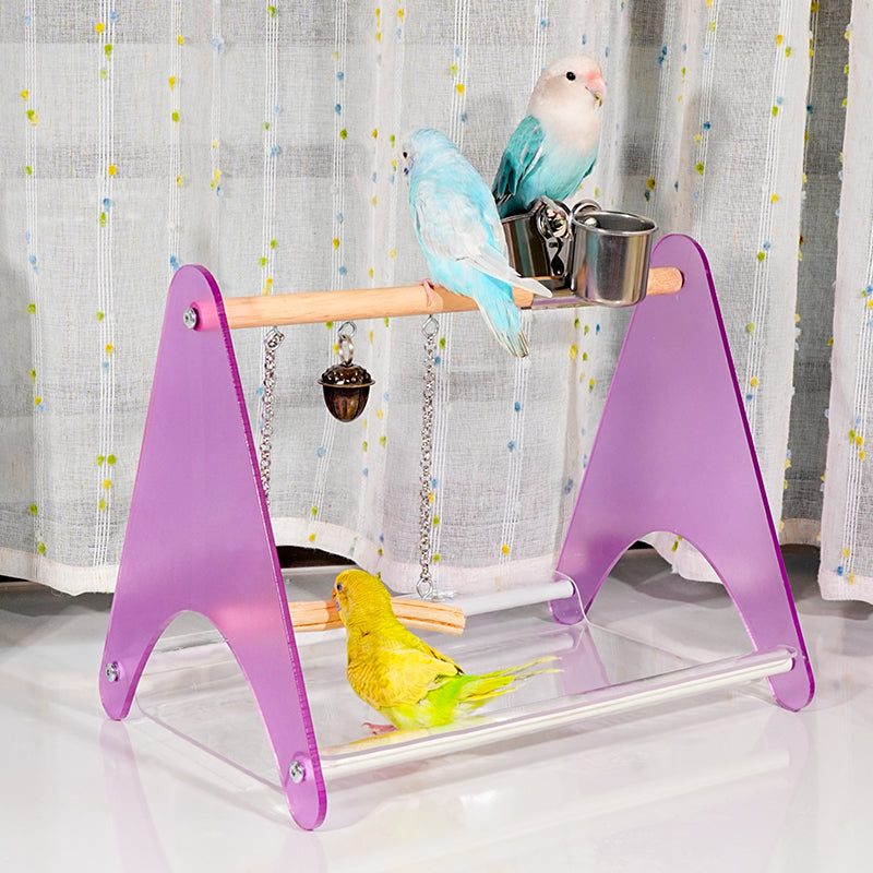 【Hot】MiaoZan Desktop Bird Potty Training Perch with Removable Tray, Easy Clean for Small Birds