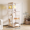 Extra Large Cat Villa, Luxury Indoor Cat Cage with Panoramic Glass Cat House