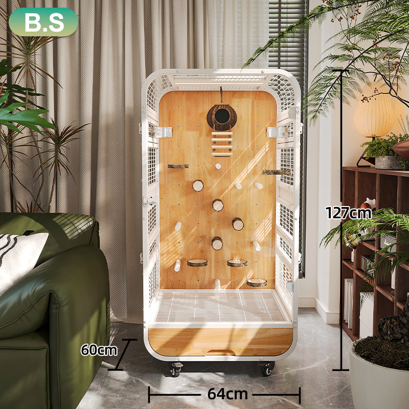 Premium Parrot Cage – Easy-Clean Bird Aviary with Anti-Splash Design for Sun Conures, African Greys & Quaker Parrots