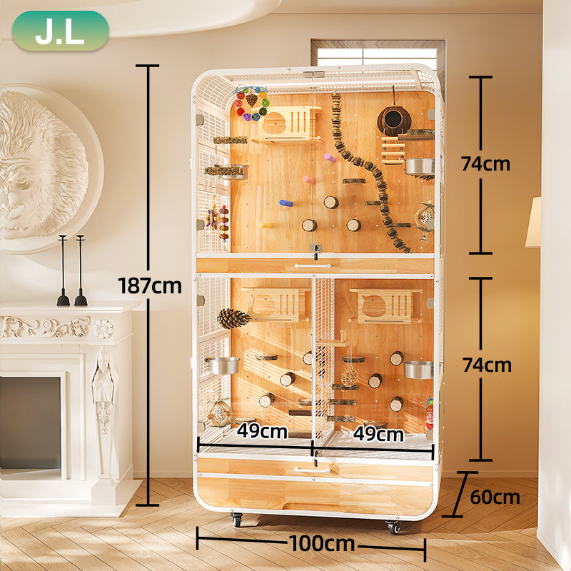 Premium Parrot Cage – Easy-Clean Bird Aviary with Anti-Splash Design for Sun Conures, African Greys & Quaker Parrots