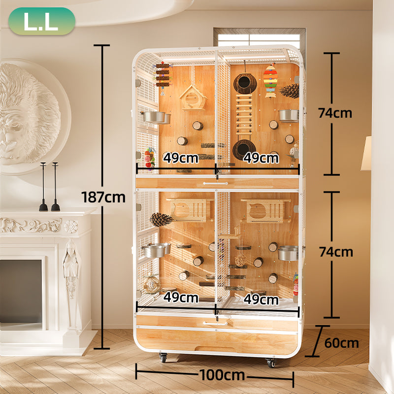 Premium Parrot Cage – Easy-Clean Bird Aviary with Anti-Splash Design for Sun Conures, African Greys & Quaker Parrots