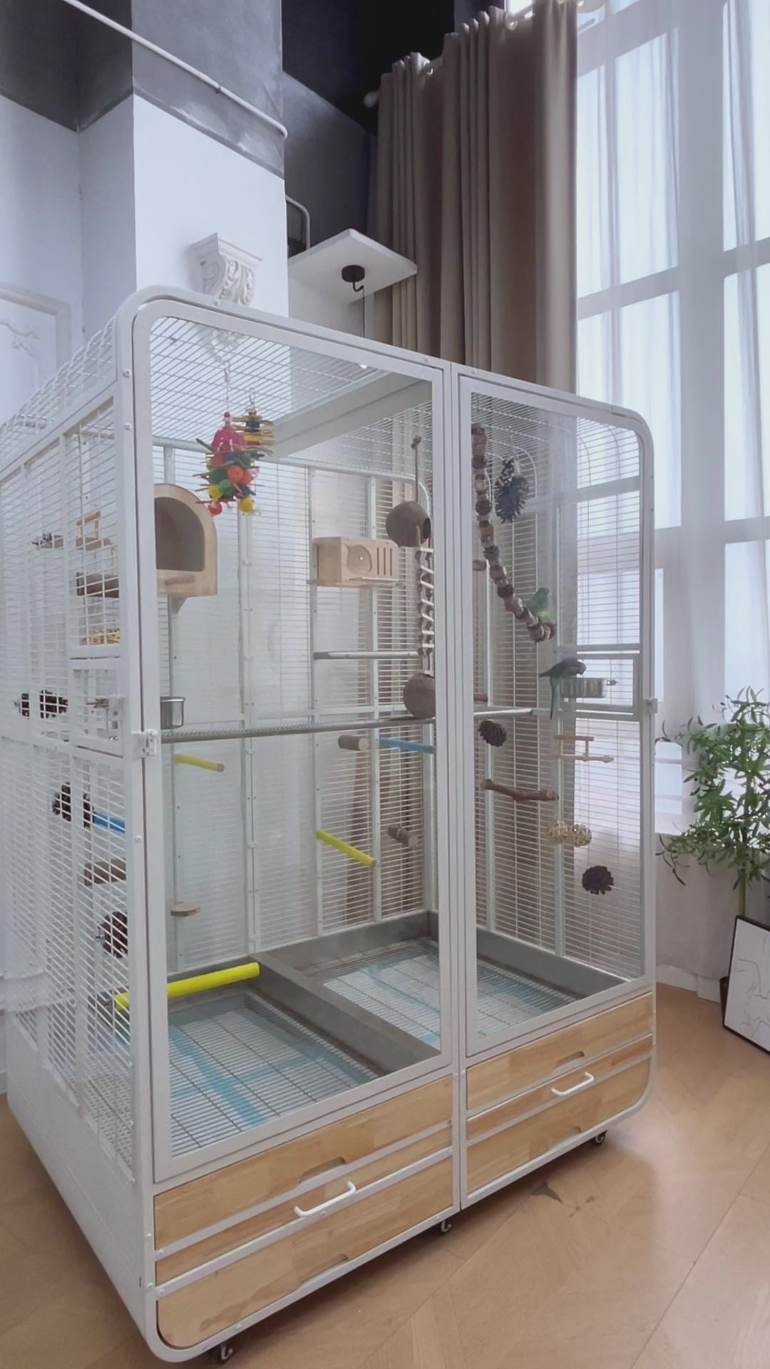 Extra Large Parrot Cage – 2m Tall Luxury Bird Aviary for Cockatiels, Lovebirds & Multiple Pet Birds